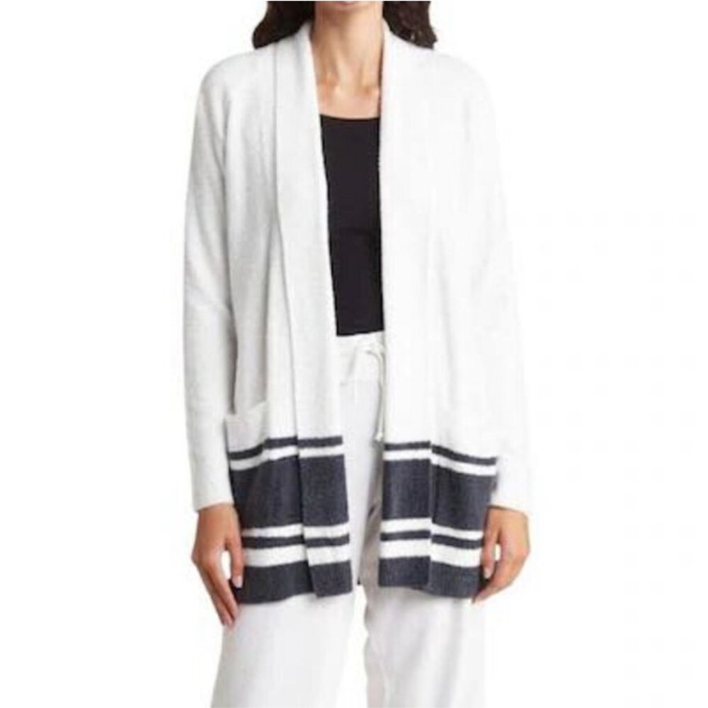 Barefoot Dreams Cozychic Lite Saddle Sleeve Striped Cardigan S NWT